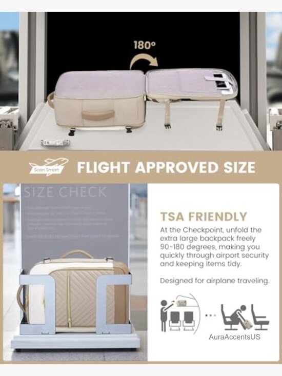 40L Travel Backpack TSA Carry On for Women Fits 17\